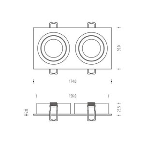 Silver Dual Rectangular Downlight Alcazar 542.SC 3 Silver Dual Rectangular Downlight Alcazar 542.SC small 3
