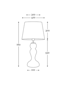 High table lamp Flores Transparent E27 60W black / silver mat small 3