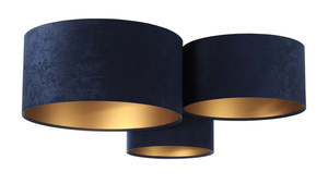 Modern ceiling Elements 60W E27 navy blue / gold velor fabric 0 Modern ceiling Elements 60W E27 navy blue / gold velor fabric small 0