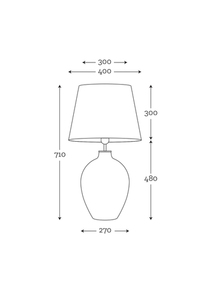 Stylish table lamp Luzon Gray Famlight light gray / white E27 60W stainless steel small 2
