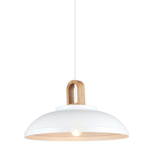 Check Italux Danito White Wood Pendant Light E27 40 cm MDM3153/1L W