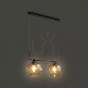 Nowodvorski MONACO 9363 pendant light, black, smoked glass, 2×E27, 65 cm small 3