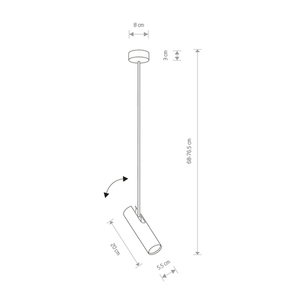 EYE SUPER BLACK I overhang lighting fixture B small 1