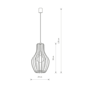 Nowodvorski IKA A 4171 pendant light, natural wood, E27, 24 cm small 1