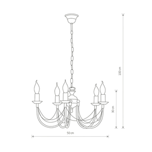 Nowodvorski ARES 205 chandelier, black with gold patina, 5×E14, 50 cm small 1