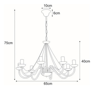 Candlestick chandelier Kaja K-3997 BARTEZ II white 8×E14 small 1