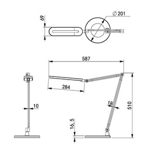 Desk lamp K-BL1221 black from the ALETTE series small 1
