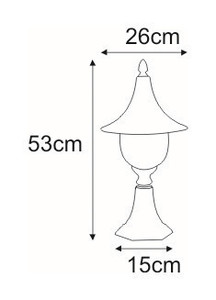 Low outdoor K-8128 black / gold standing lamp from the BOSTON series small 1