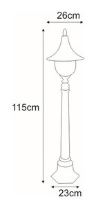 Low outdoor K-8129 black / gold standing lamp from the BOSTON series small 1