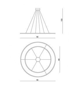Ramko ECHO Pendant Ceiling Light 60W LED 3000K 2-Point 90cm 67934 small 3