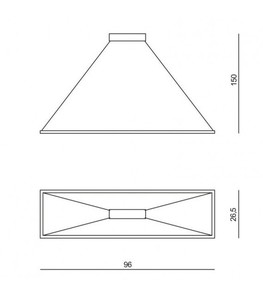 Ramko LED Pendant Ceiling Light 30W 3000K White Black 98x28cm 67029 small 3
