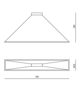 Ramko LED Ceiling Pendant Light 35W 3000K White Black 123x23 cm 67030 small 3