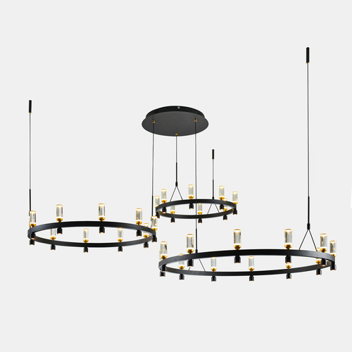 Check Italux Almelo Black LED Pendant Lamp PND-83812-60