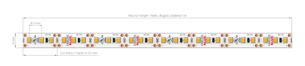 Check KLUŚ LED tape K-40-1220-12V 4000K 5 meters KLUŚ LED tape K-40-1220-12V 4000K 5 meters