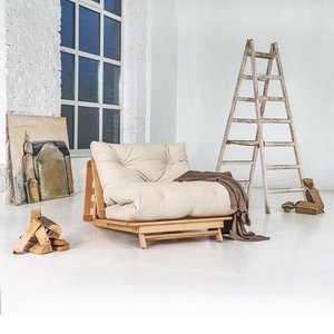 Futon Sofa WoodMan Layti 90 Solid Beech Wood Cream 00902-00907 small 3