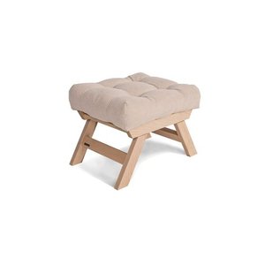 WoodMan Allegro Cream Beech Wood Pouffe 00485-1 small 0