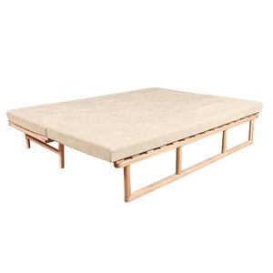 WoodMan Le MAR Sofa Bed with Mattress, Raw Wood, Cream, SKU WUA-01370 small 1