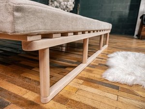 WoodMan Le MAR Sofa Bed with Mattress, Raw Wood, Cream, SKU WUA-01370 small 2