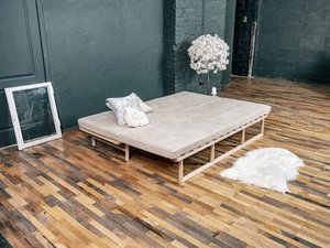 WoodMan Le MAR Sofa Bed with Mattress, Raw Wood, Cream, SKU WUA-01370 small 4