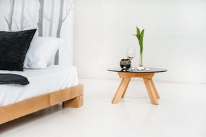 WoodMan Cube Double Bed 160x200 Raw Wood Japanese Style WUA-01067 small 1