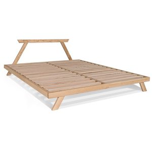 WoodMan Allegro Double Bed 160x200 Beech Wood Chocolate Lacquered WUA-00797 small 3