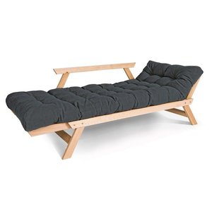 WoodMan Allegro Solid Wood Sofa Bed Graphite Beech with Mattress and Pillows WUA-00377 small 1
