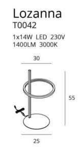 Maxlight LOZANNA T0042 Gold LED Desk Lamp 14 W 1400 lm 3000 K 55 cm small 1