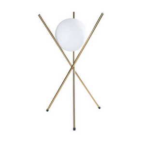 Desk Lamp Max Light Xena T0044 Brass Metal White Glass E27 60 cm small 0
