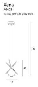 Pendant Light Max Light Xena P0403 Brass White Glass 20 cm E27 1 Pendant Light Max Light Xena P0403 Brass White Glass 20 cm E27 small 1
