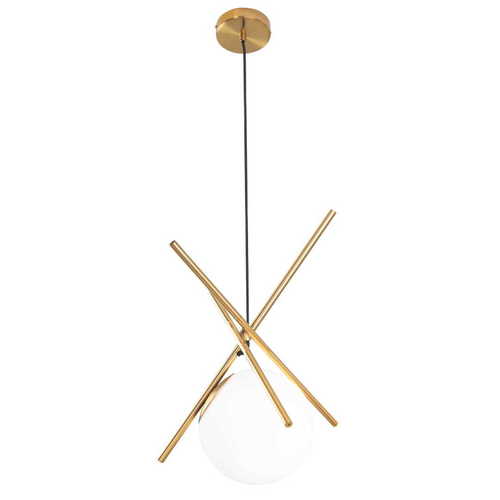 Check Pendant Light Max Light Xena P0403 Brass White Glass 20 cm E27