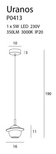 Check Pendant lamp Max Light Uranos P0413 white gold marble 16 cm LED 5W