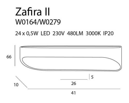 Check Wall Light Max Light Zafira W0279 Black LED 41 cm 12W 3000K