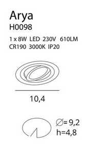 Recessed Luminaire Max Light ARYA H0098 White Tilted 3000K LED 8W 92 mm small 1
