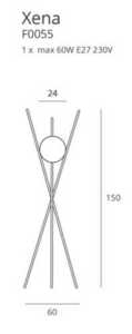 Floor Lamp Max Light Xena F0055 Brass White Glass E27 150 cm 1 Floor Lamp Max Light Xena F0055 Brass White Glass E27 150 cm small 1