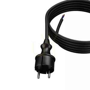 Connection cable with plug 3m IP44 black 2x1.0 1 Connection cable with plug 3m IP44 black 2x1.0 small 1