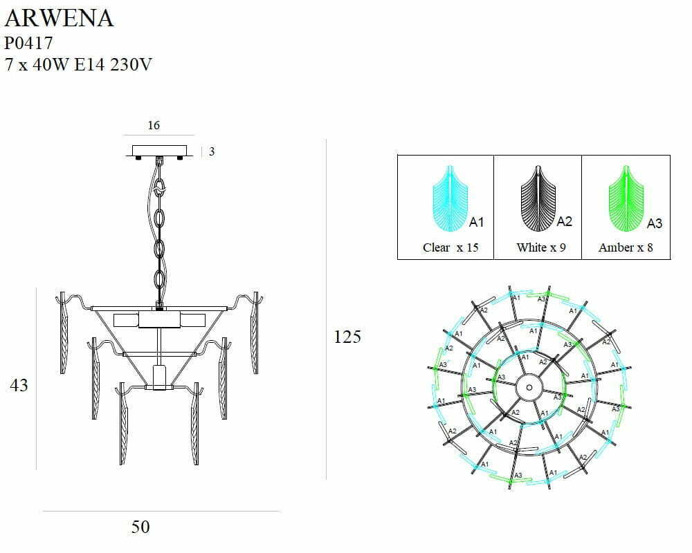 Preview Pendant Light Max Light Arwena P0417 Gold 7-Light E14 Pendant Light Max Light Arwena P0417 Gold 7-Light E14