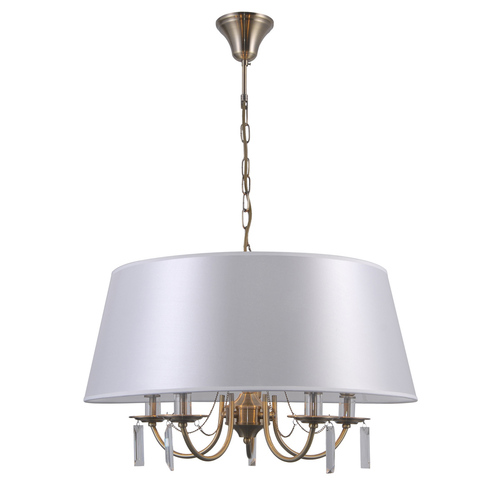 Check Italux Solana Pendant Light White Fabric Brown 5-Light E14 PND-28366-5A
