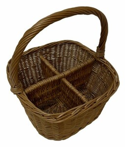 Wicker basket for four bottles - eco - handmade 1 Wicker basket for four bottles - eco - handmade small 1