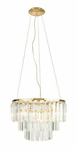 Check Max Light Monaco P0423 gold pendant light, 9 × G9, 42 cm