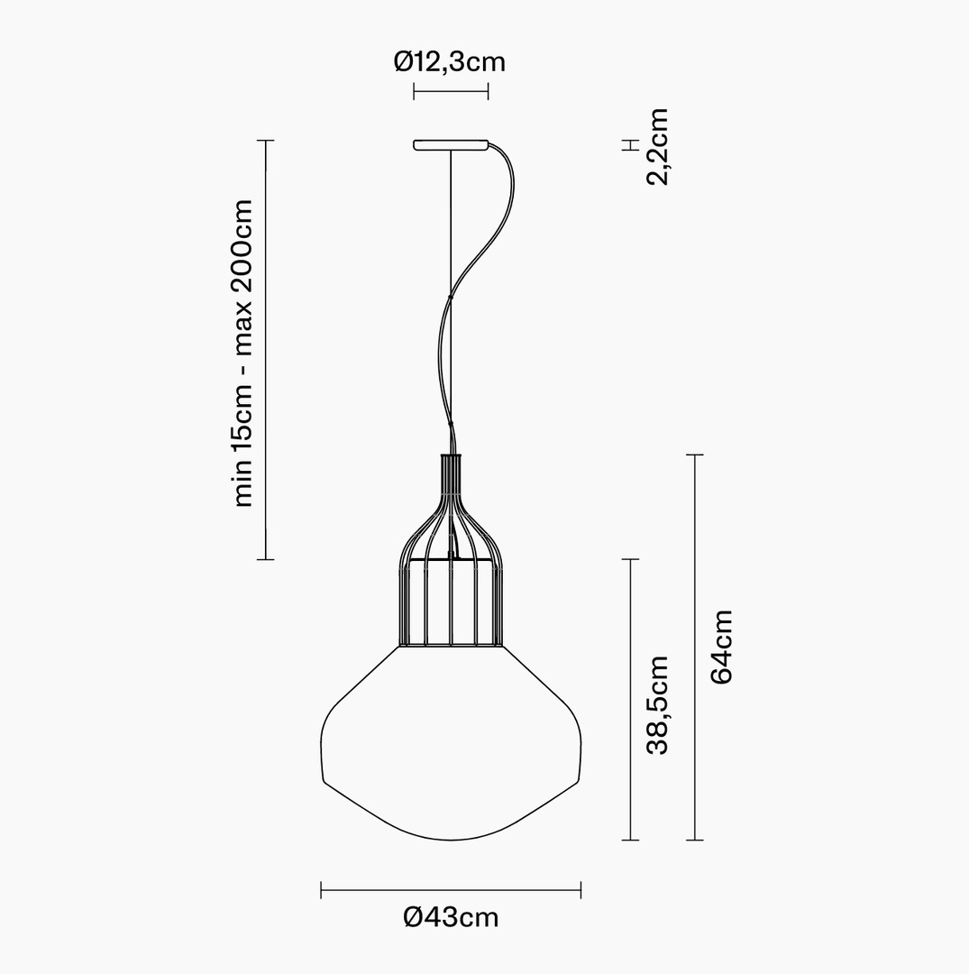 Display Hanging lamp Fabbian Aérostat 43cm - shiny copper - F27A13 41 Hanging lamp Fabbian Aérostat 43cm - shiny copper - F27A13 41