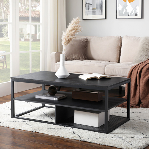 Check Modern black industrial coffee table LCT501B01