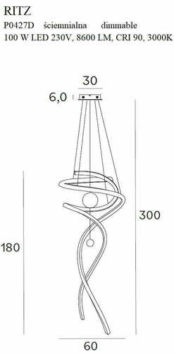 Check Pendant Light Max Light Ritz P0427D Gold LED 60 cm