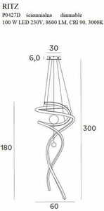 Pendant Light Max Light Ritz P0427D Gold LED 60 cm 1 Pendant Light Max Light Ritz P0427D Gold LED 60 cm small 1