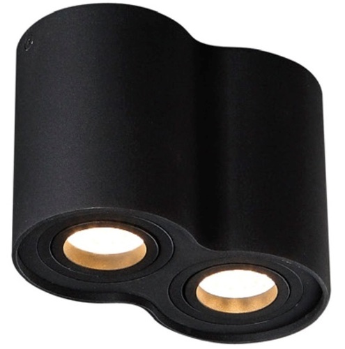Check Ceiling Spotlight Max Light Basic Round II Black 2xGU10 Metal C0086