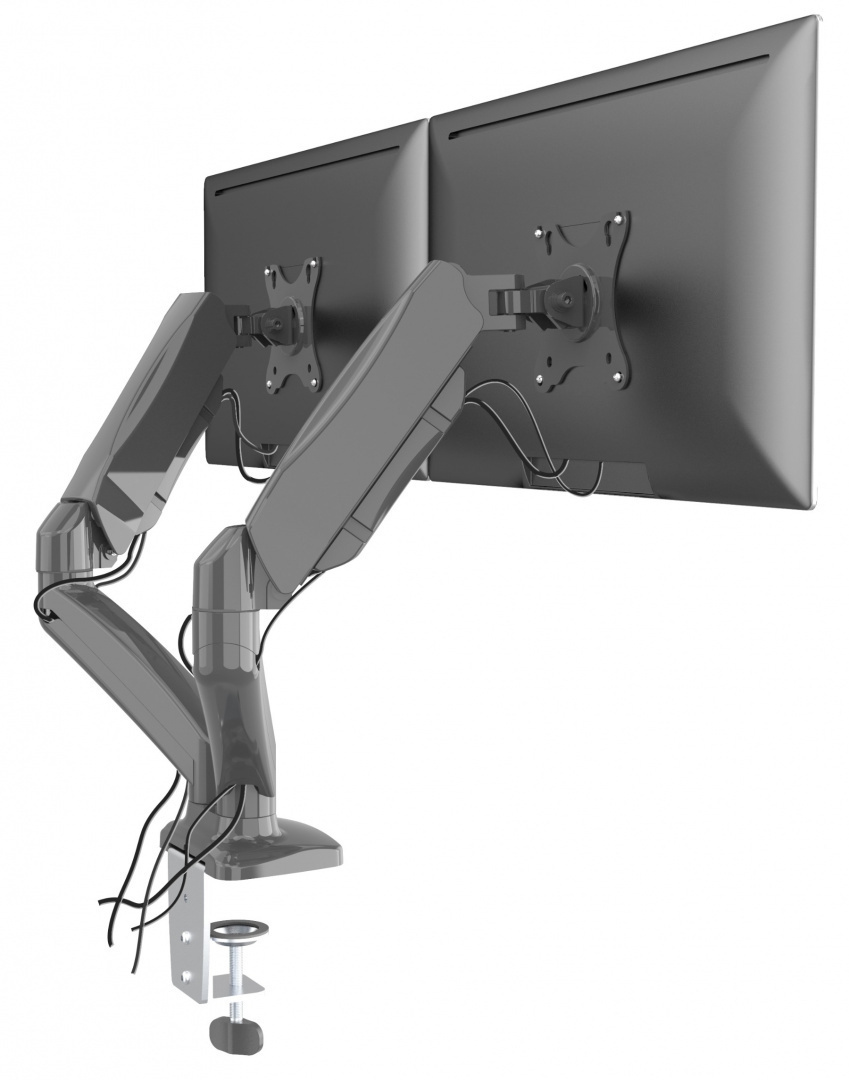 Check Desk holder for two monitors - gas spring - 13-32" Desk holder for two monitors - gas spring - 13-32"