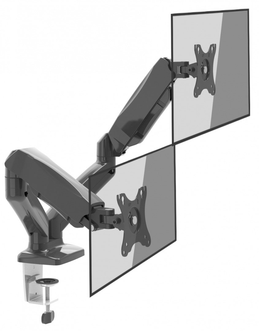 Show Desk holder for two monitors - gas spring - 13-32" Desk holder for two monitors - gas spring - 13-32"