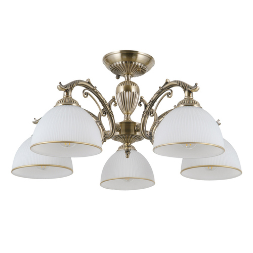 Check Italux Feneza Ceiling Lamp Brown White 5-Light E27 60 cm PND-5122-5