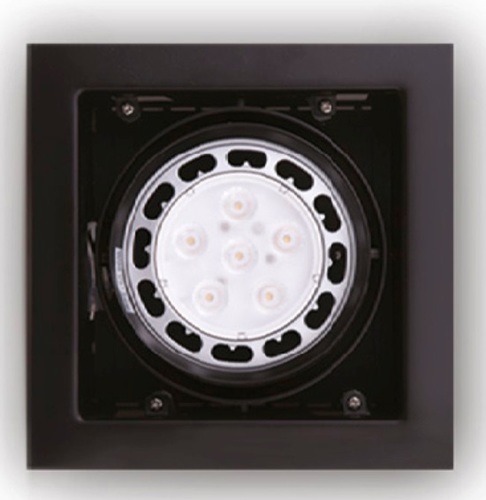 Check Recessed Luminaire Max Light Matrix H0048 Black Metal AR111 1x50W