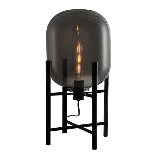 Check Italux Standing Lamp Black Glass E27 FL-82321-1A-S