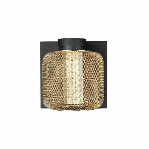 Check Indoor Wall Light Max Light Mesh W0293 Gold 12x12 cm 3000K